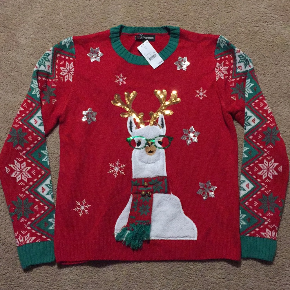 Brand New Women’s Llama Christmas Sweater - M